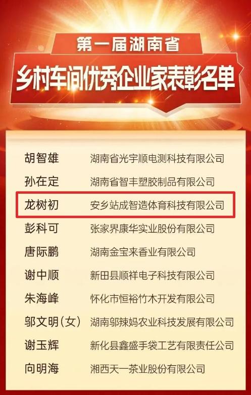 返鄉投資建標桿 常德企業家龍樹初獲評湖南省鄉村車間優秀企業家